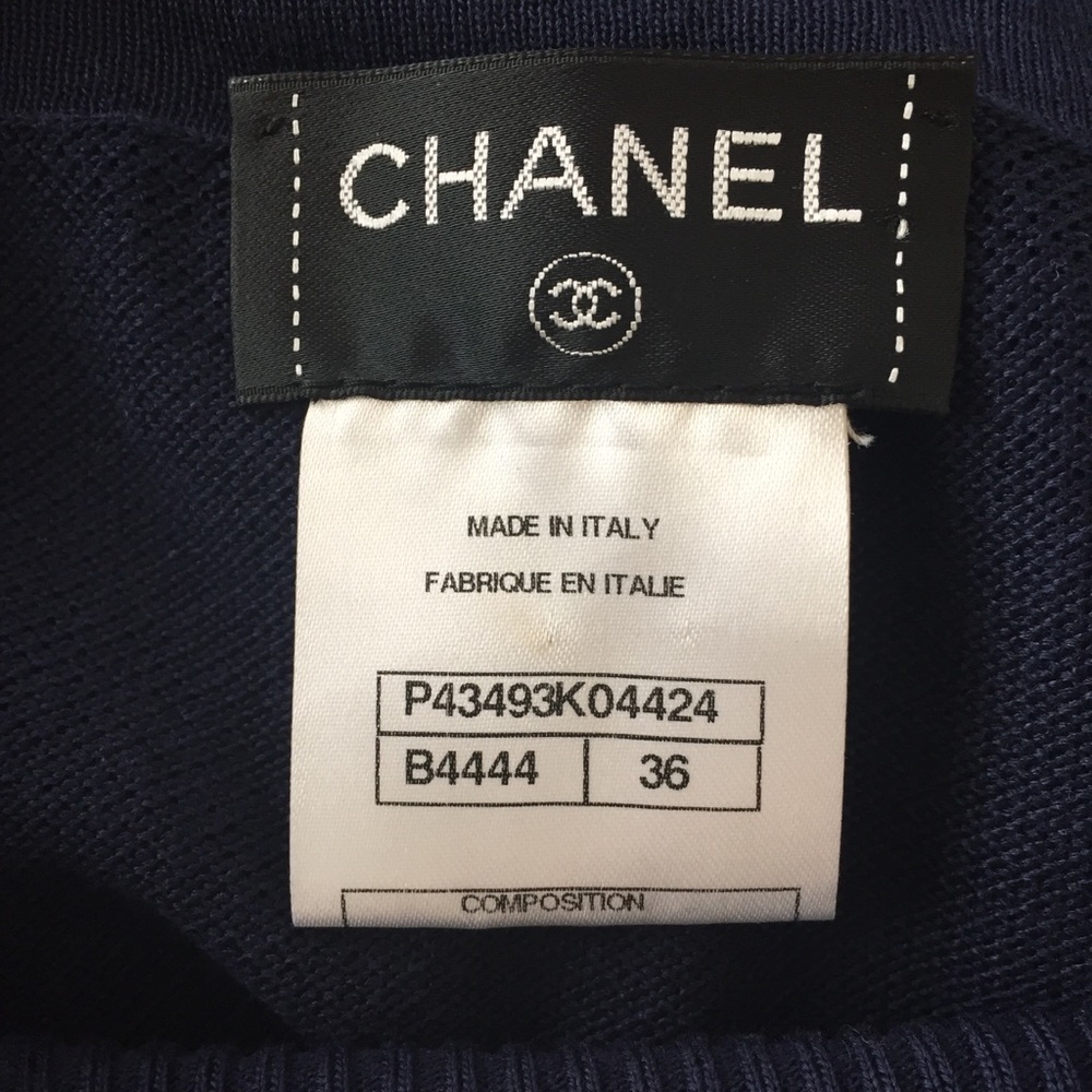 Chanel Navy CC A-line Skirt - Picture 7 of 8
